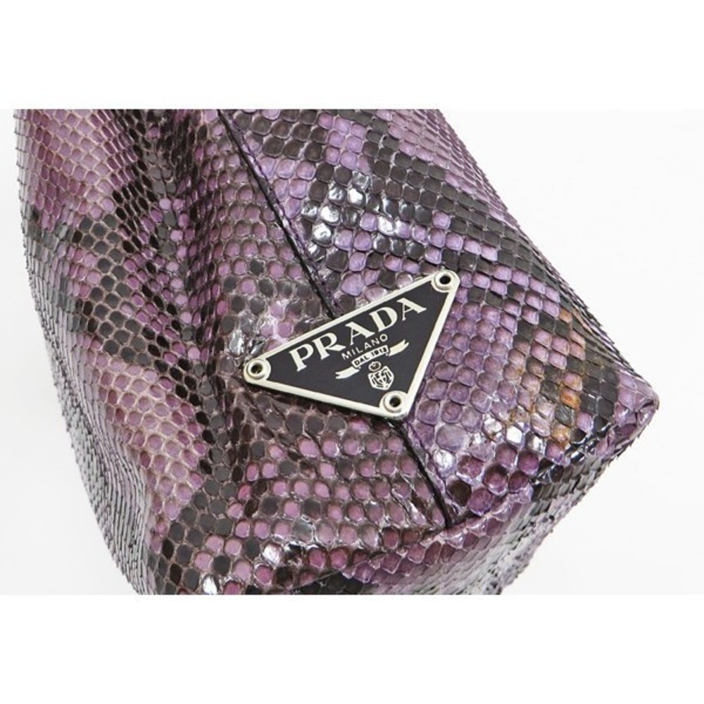 Prada Python Leather Tote Bag Purple - image 4